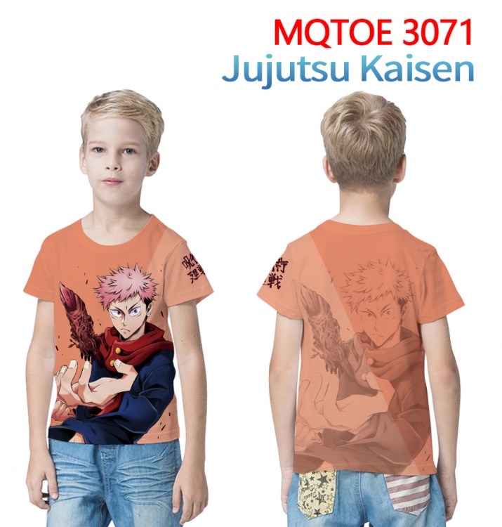 Jujutsu Kaisen full-color printed short-sleeved T-shirt 60 80 100 120 140 160 6 sizes for children MQTOE-3071