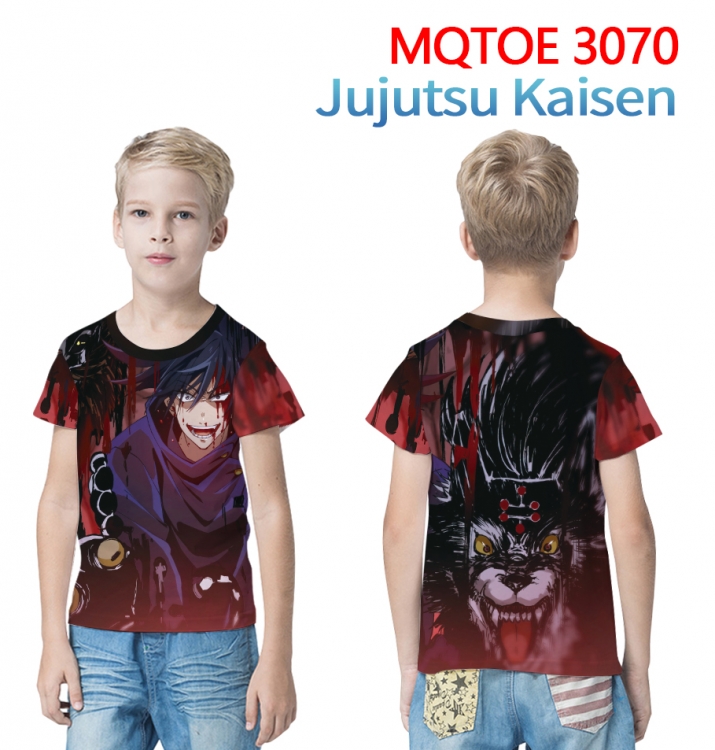 Jujutsu Kaisen full-color printed short-sleeved T-shirt 60 80 100 120 140 160 6 sizes for children MQTOE-3070