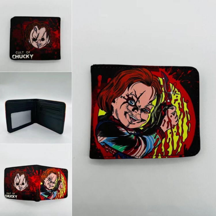 Chucky Full color  Two fold short card case wallet 11X9.5CM