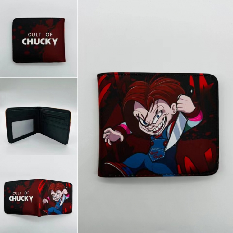 Chucky Full color  Two fold short card case wallet 11X9.5CM