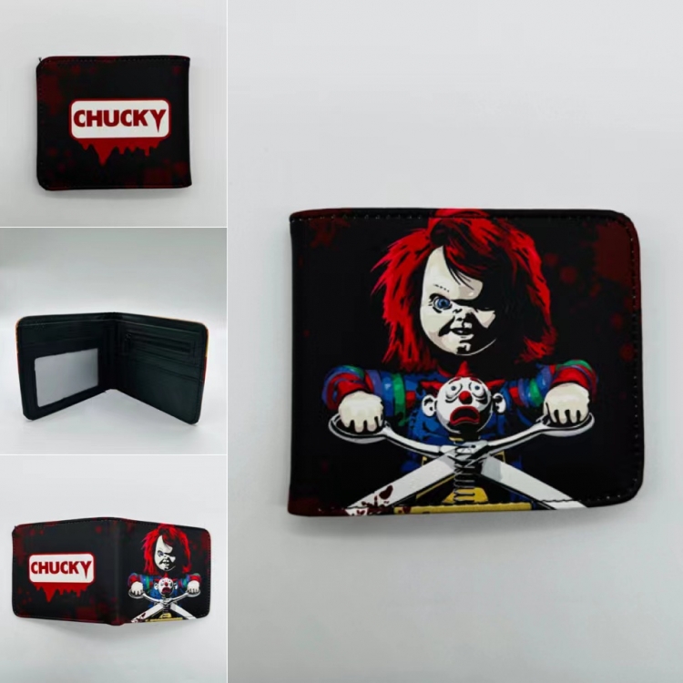 Chucky Full color  Two fold short card case wallet 11X9.5CM