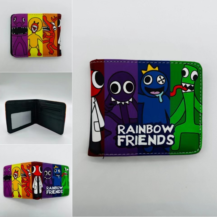 Rainbow Friend Full color  Two fold short card case wallet 11X9.5CM 60G