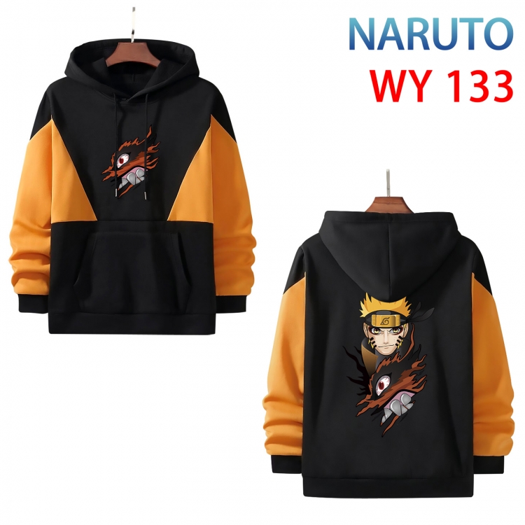 Naruto Anime color contrast patch pocket sweater from XS to 4XL WY-133-2