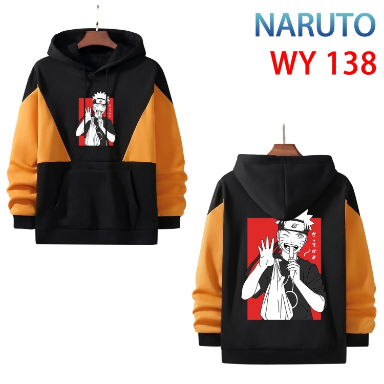 Naruto Anime color contrast patch pocket sweater from XS to 4XL WY-138-2