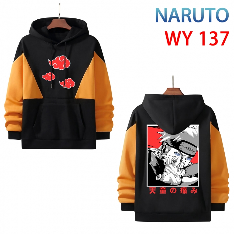 Naruto Anime color contrast patch pocket sweater from XS to 4XL WY-137-2
