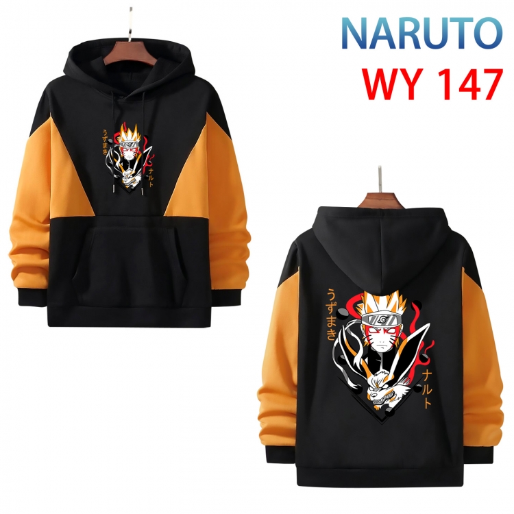 Naruto Anime color contrast patch pocket sweater from XS to 4XL WY-147-2