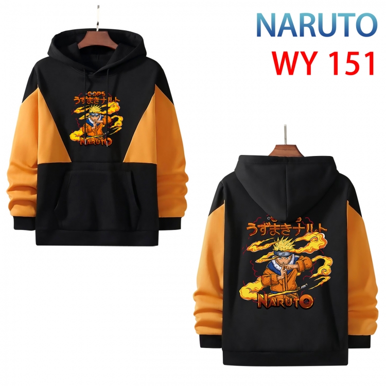 Naruto Anime color contrast patch pocket sweater from XS to 4XL  WY-151-2