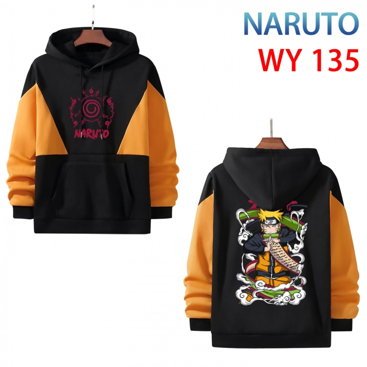 Naruto Anime color contrast patch pocket sweater from XS to 4XL WY-135-2