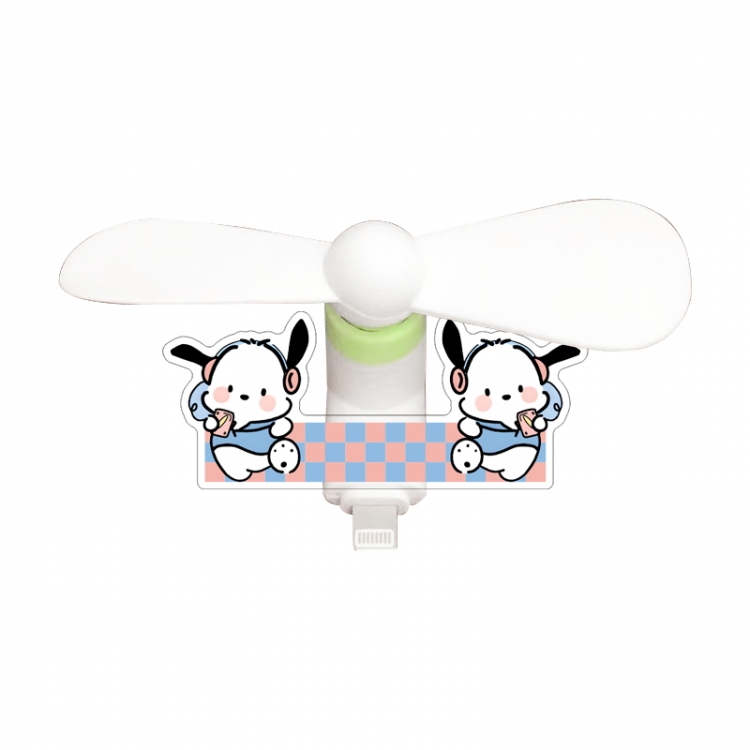 sanrio Acrylic phone fan with 3 interfaces of 8.5X3.5CM (note for ordering: Android, Apple, Huawei) price for 5 pcs