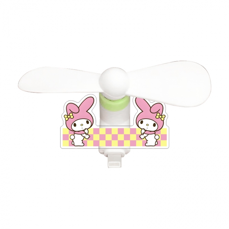 sanrio Acrylic phone fan with 3 interfaces of 8.5X3.5CM (note for ordering: Android, Apple, Huawei) price for 5 pcs