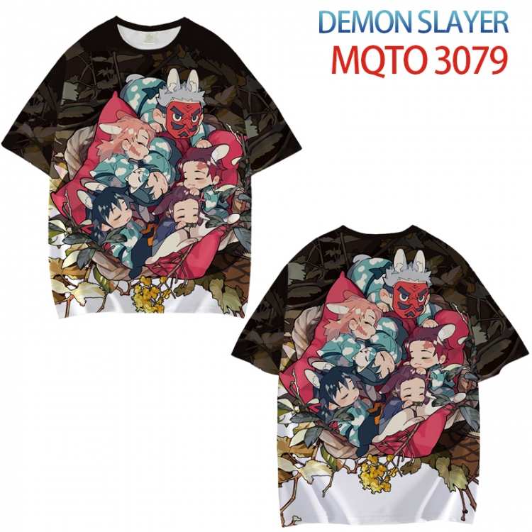 Demon Slayer Kimets Full color printed short sleeve T-shirt from XXS to 4XL MQTO-3079-3