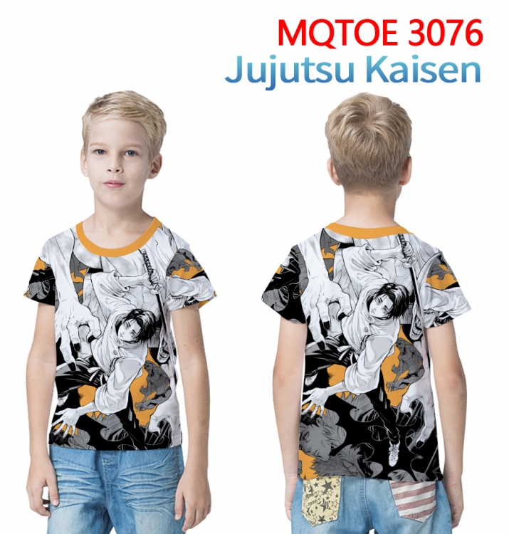 Jujutsu Kaisen full-color printed short-sleeved T-shirt 60 80 100 120 140 160 6 sizes for children MQTOE076