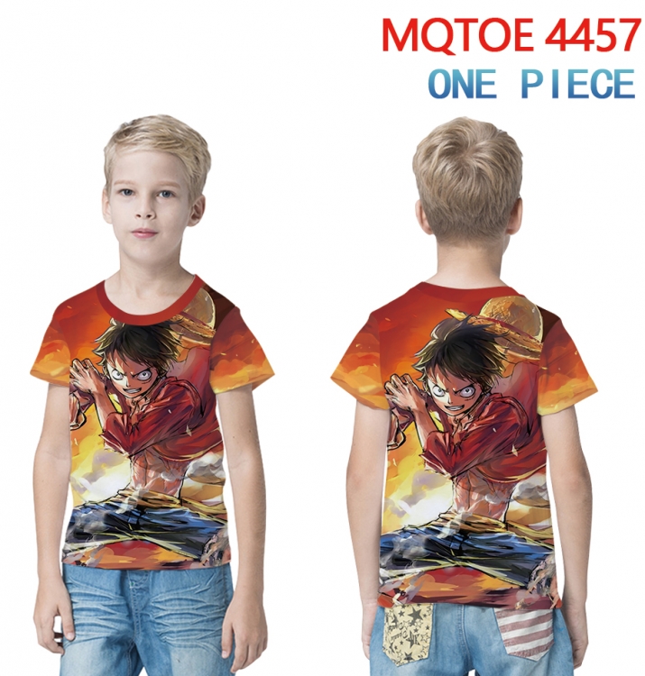 One Piece full-color printed short-sleeved T-shirt 60 80 100 120 140 160 6 sizes for children MQTOE-4457