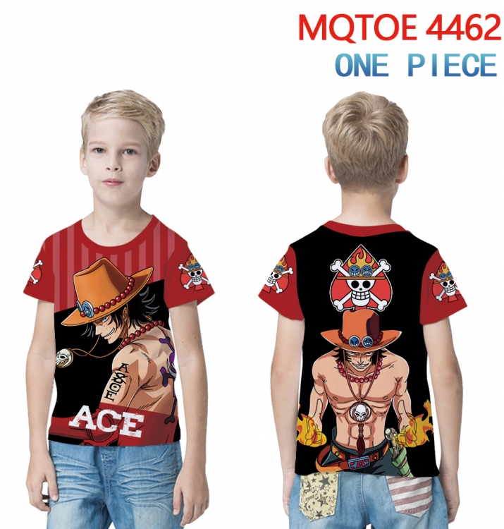 One Piece full-color printed short-sleeved T-shirt 60 80 100 120 140 160 6 sizes for children  MQTOE-4462