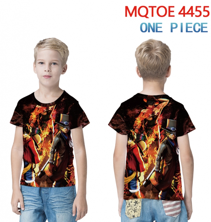 One Piece full-color printed short-sleeved T-shirt 60 80 100 120 140 160 6 sizes for children MQTOE-4455