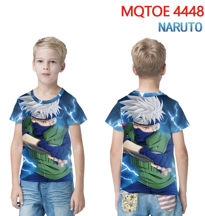 Naruto full-color printed short-sleeved T-shirt 60 80 100 120 140 160 6 sizes for children MQTOE-4448