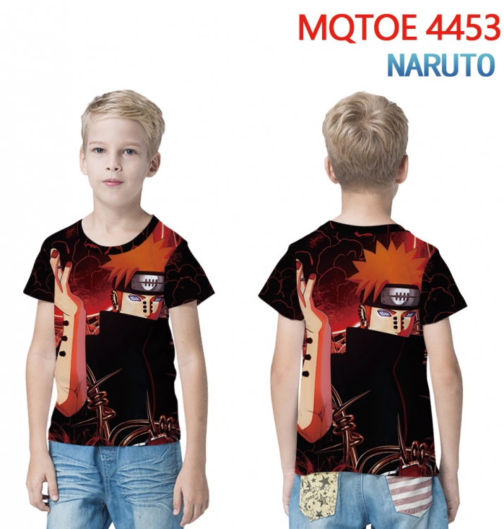 Naruto full-color printed short-sleeved T-shirt 60 80 100 120 140 160 6 sizes for children MQTOE-4453