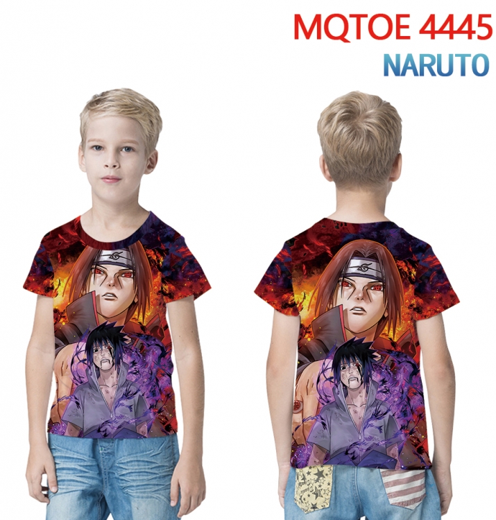 Naruto full-color printed short-sleeved T-shirt 60 80 100 120 140 160 6 sizes for children MQTOE-4445