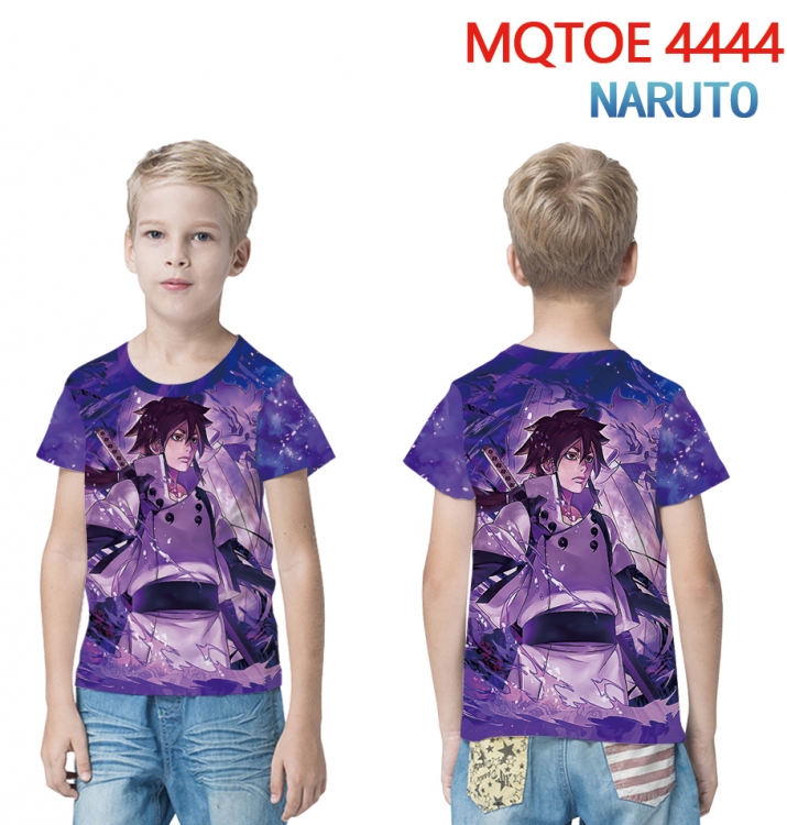 Naruto full-color printed short-sleeved T-shirt 60 80 100 120 140 160 6 sizes for children MQTOE-4444