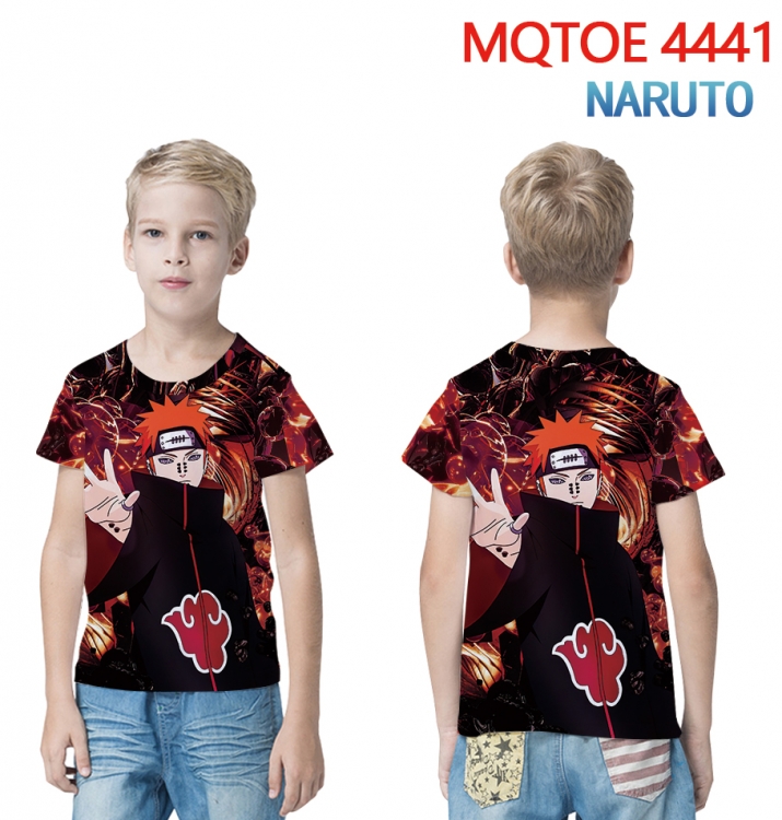 Naruto full-color printed short-sleeved T-shirt 60 80 100 120 140 160 6 sizes for children  MQTOE-4441