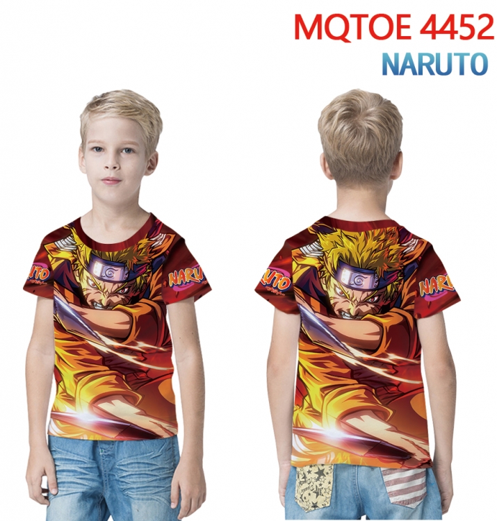 Naruto full-color printed short-sleeved T-shirt 60 80 100 120 140 160 6 sizes for children MQTOE-4452