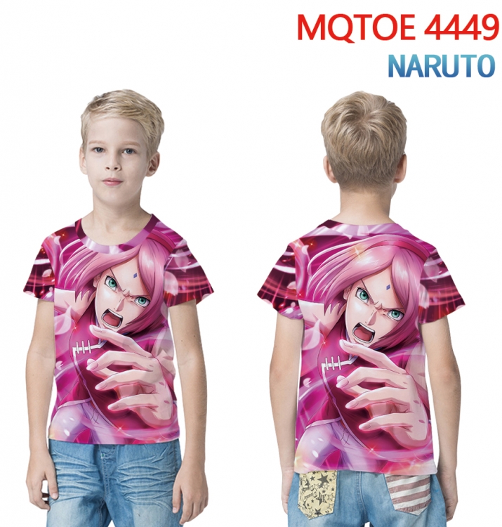 Naruto full-color printed short-sleeved T-shirt 60 80 100 120 140 160 6 sizes for children MQTOE-4449