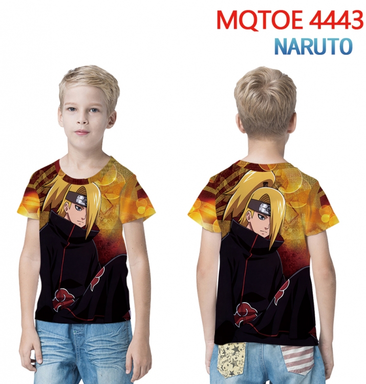 Naruto full-color printed short-sleeved T-shirt 60 80 100 120 140 160 6 sizes for children MQTOE-4443