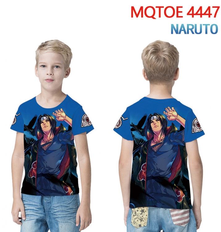 Naruto full-color printed short-sleeved T-shirt 60 80 100 120 140 160 6 sizes for children MQTOE-4447