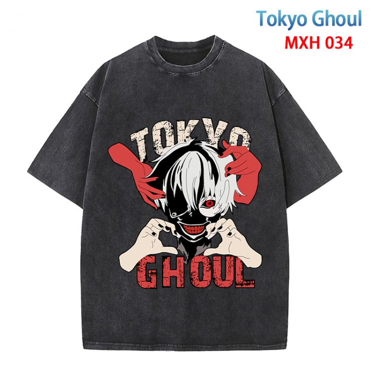 Tokyo Ghoul Anime peripheral pure cotton washed and worn T-shirt from S to 4XL  MXH-034