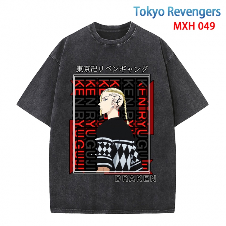 Tokyo Revengers Anime peripheral pure cotton washed and worn T-shirt from S to 4XL  MXH-049