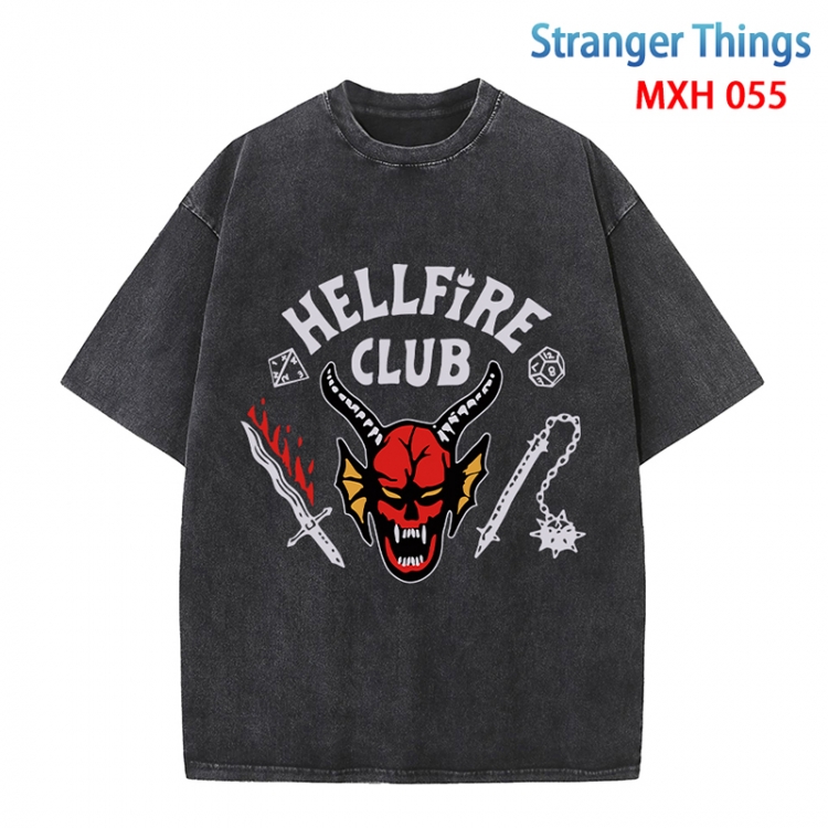 Stranger Things Anime peripheral pure cotton washed and worn T-shirt from S to 4XL MXH-055