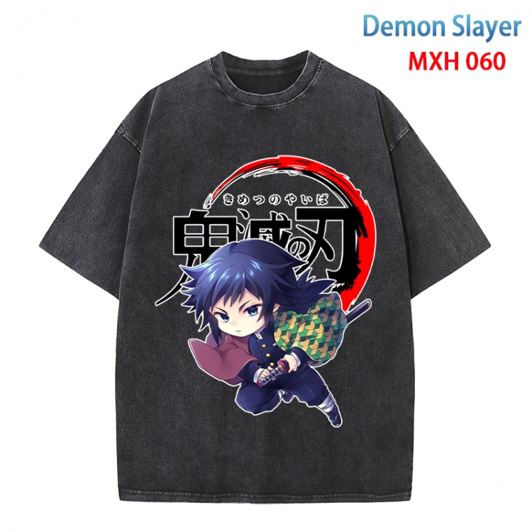 Demon Slayer Kimets Anime peripheral pure cotton washed and worn T-shirt from S to 4XL MXH-060