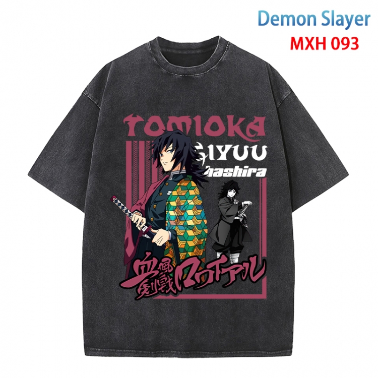 Demon Slayer Kimets Anime peripheral pure cotton washed and worn T-shirt from S to 4XL MXH-093