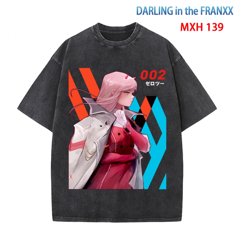 DARLING in the FRANX Anime peripheral pure cotton washed and worn T-shirt from S to 4XL MXH-139