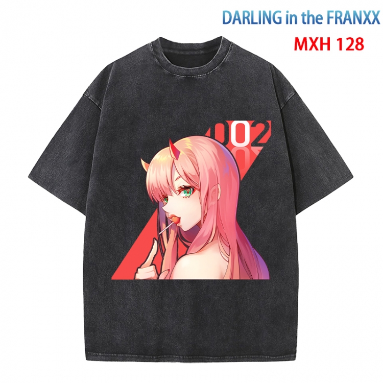 DARLING in the FRANX Anime peripheral pure cotton washed and worn T-shirt from S to 4XL MXH-128