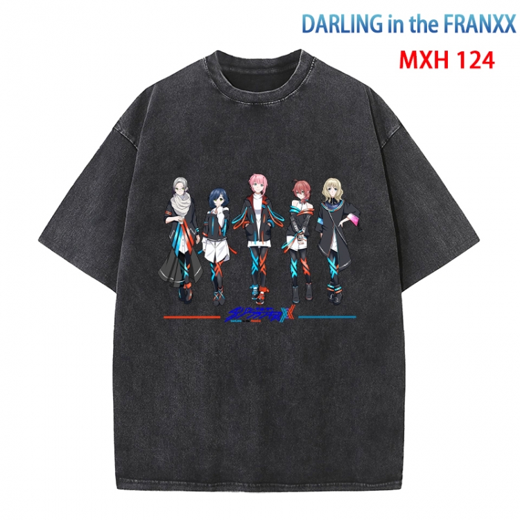 DARLING in the FRANX Anime peripheral pure cotton washed and worn T-shirt from S to 4XL MXH-124