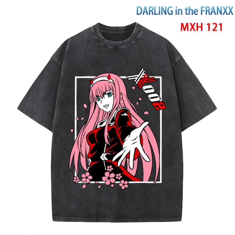 DARLING in the FRANX Anime peripheral pure cotton washed and worn T-shirt from S to 4XL MXH-121