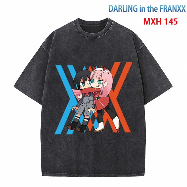 DARLING in the FRANX Anime peripheral pure cotton washed and worn T-shirt from S to 4XL MXH-145