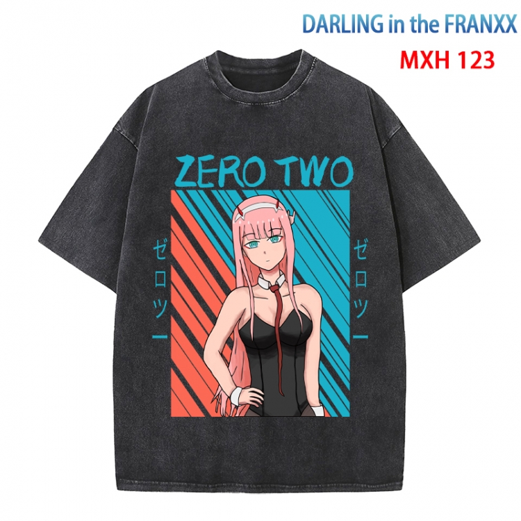 DARLING in the FRANX Anime peripheral pure cotton washed and worn T-shirt from S to 4XL MXH-123