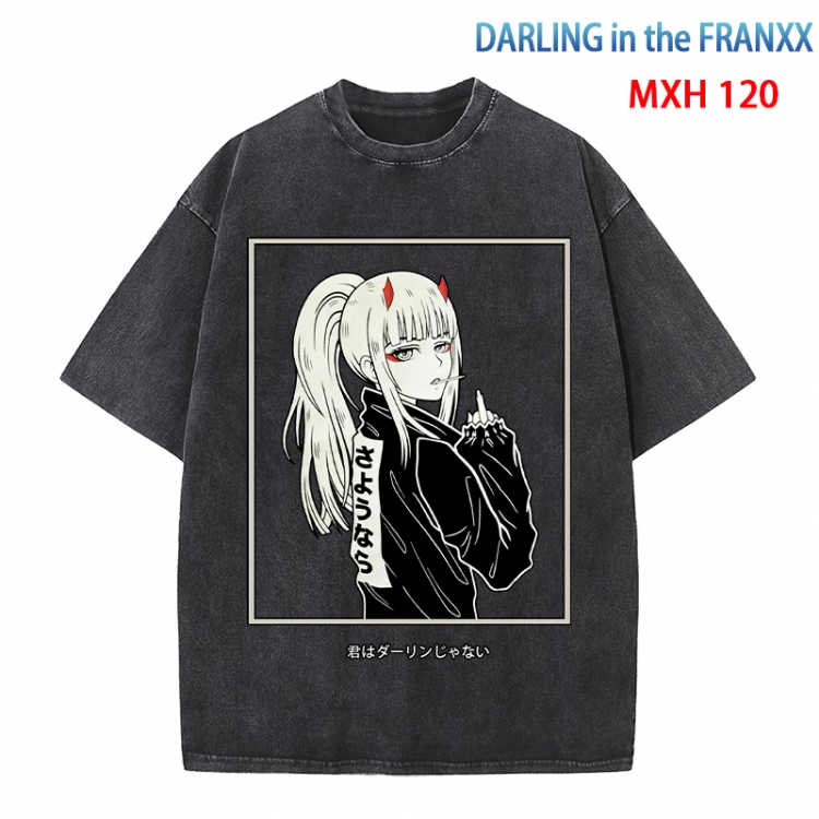 DARLING in the FRANX Anime peripheral pure cotton washed and worn T-shirt from S to 4XL MXH-120