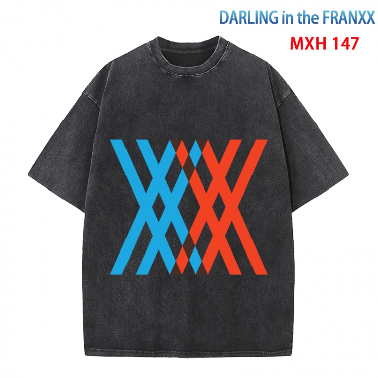 DARLING in the FRANX Anime peripheral pure cotton washed and worn T-shirt from S to 4XL  MXH-147