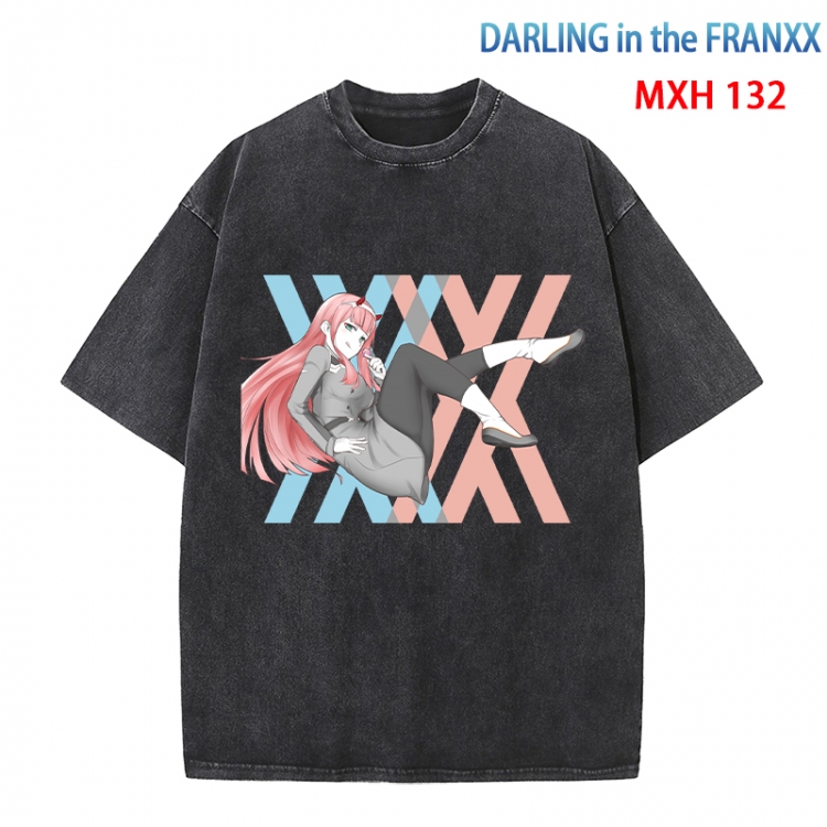 DARLING in the FRANX Anime peripheral pure cotton washed and worn T-shirt from S to 4XL MXH-132