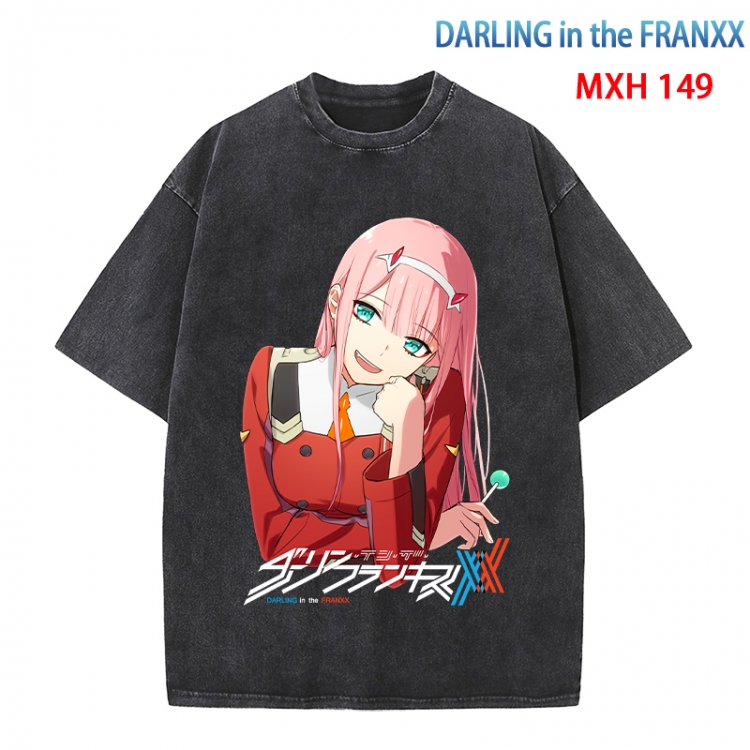 DARLING in the FRANX Anime peripheral pure cotton washed and worn T-shirt from S to 4XL MXH-149
