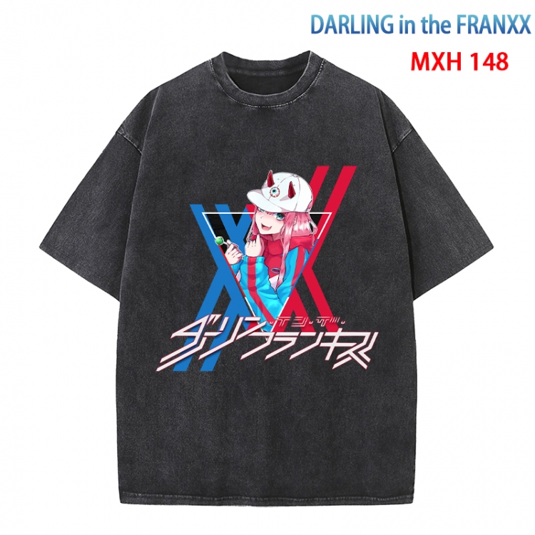 DARLING in the FRANX Anime peripheral pure cotton washed and worn T-shirt from S to 4XL MXH-148