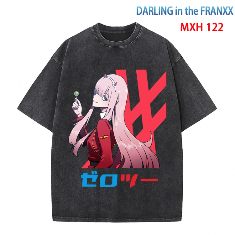 DARLING in the FRANX Anime peripheral pure cotton washed and worn T-shirt from S to 4XL  MXH-122