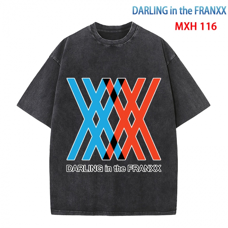 DARLING in the FRANX Anime peripheral pure cotton washed and worn T-shirt from S to 4XL MXH-116