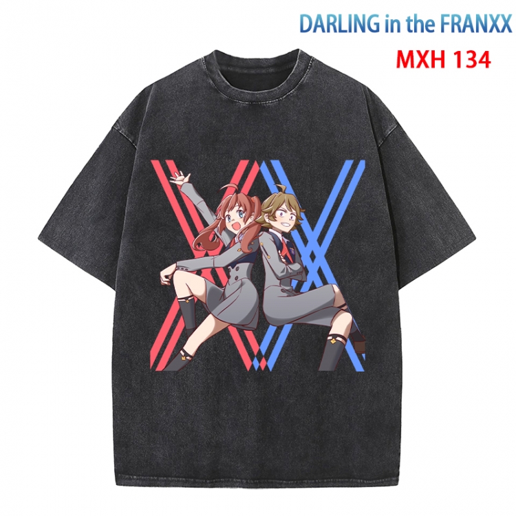 DARLING in the FRANX Anime peripheral pure cotton washed and worn T-shirt from S to 4XL MXH-134