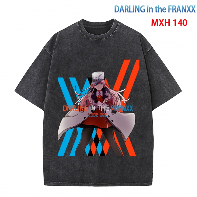 DARLING in the FRANX Anime peripheral pure cotton washed and worn T-shirt from S to 4XL  MXH-140