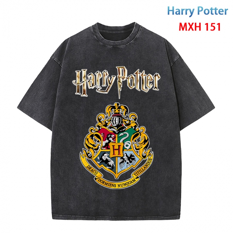 Harry Potter Anime peripheral pure cotton washed and worn T-shirt from S to 4XL MXH-151