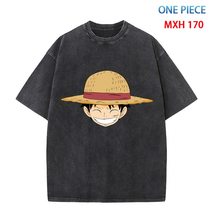 One Piece Anime peripheral pure cotton washed and worn T-shirt from S to 4XL  MXH-170